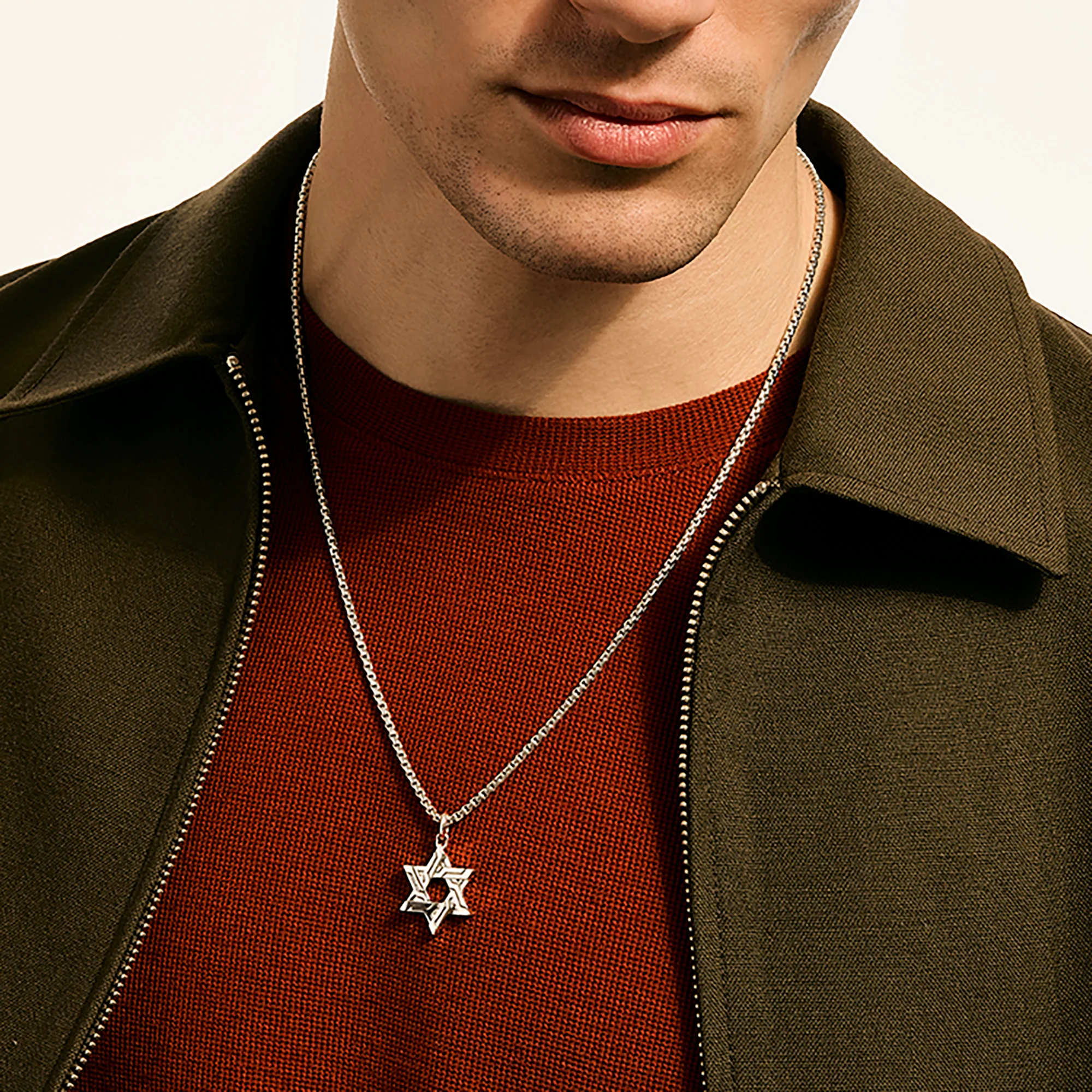 Icon 50 Star of David Pendant Necklace, Sterling Silver|NM989488 - Image 4
