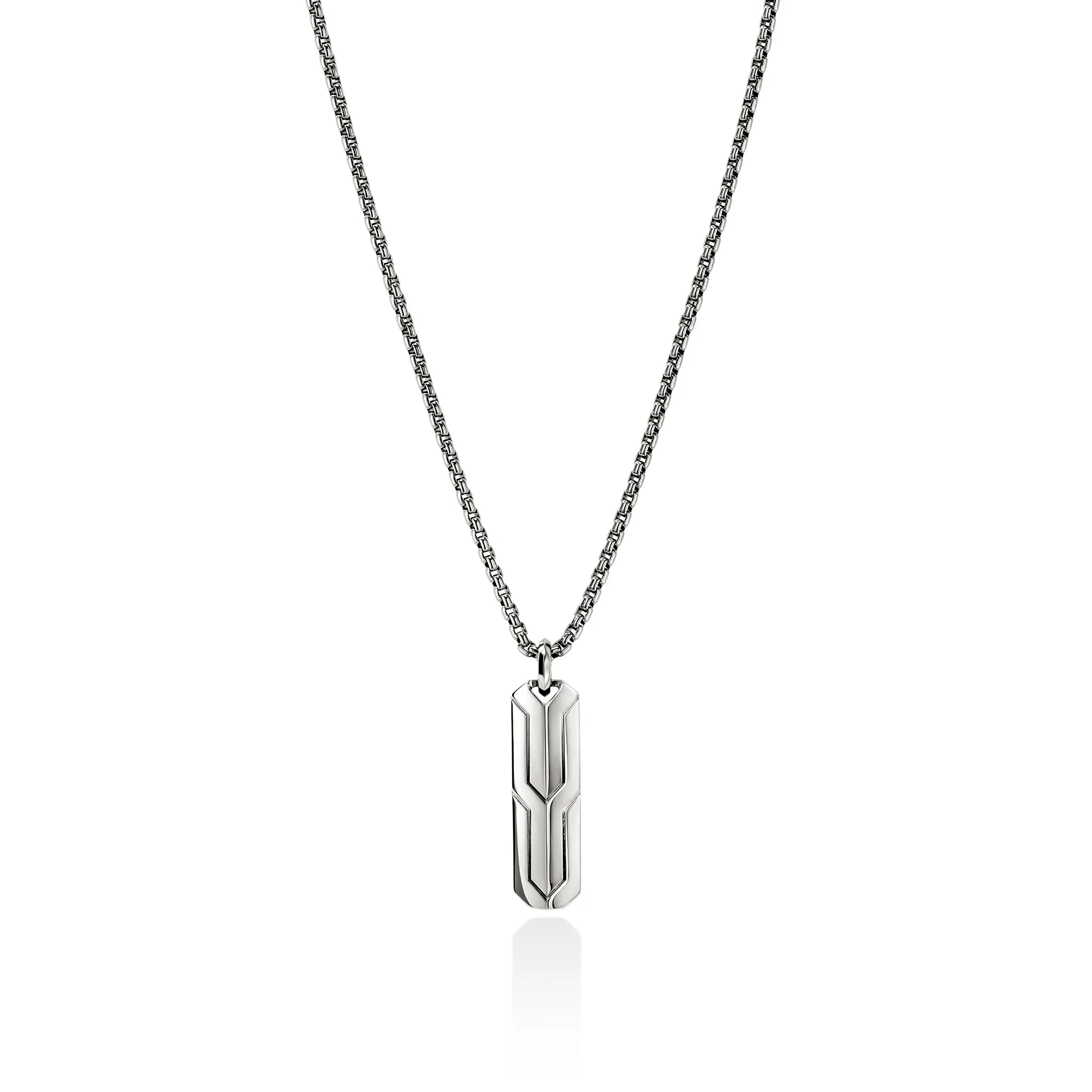 Icon 50 Tag Pendant Necklace, Sterling Silver|NM98955
