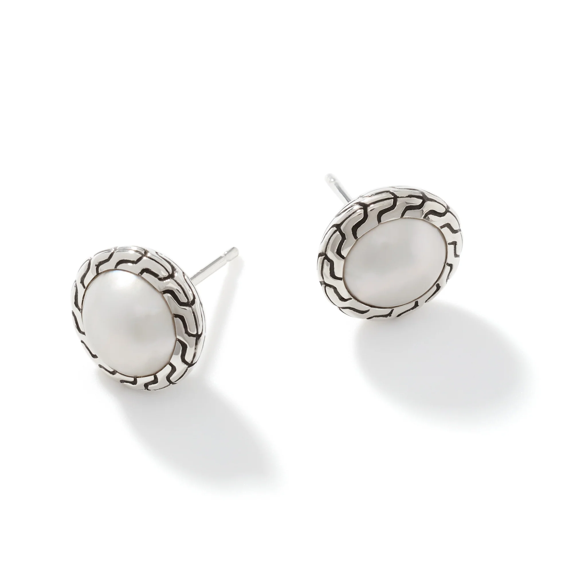 Pearl Stud Earrings, Sterling Silver|EB90664 - Image 3