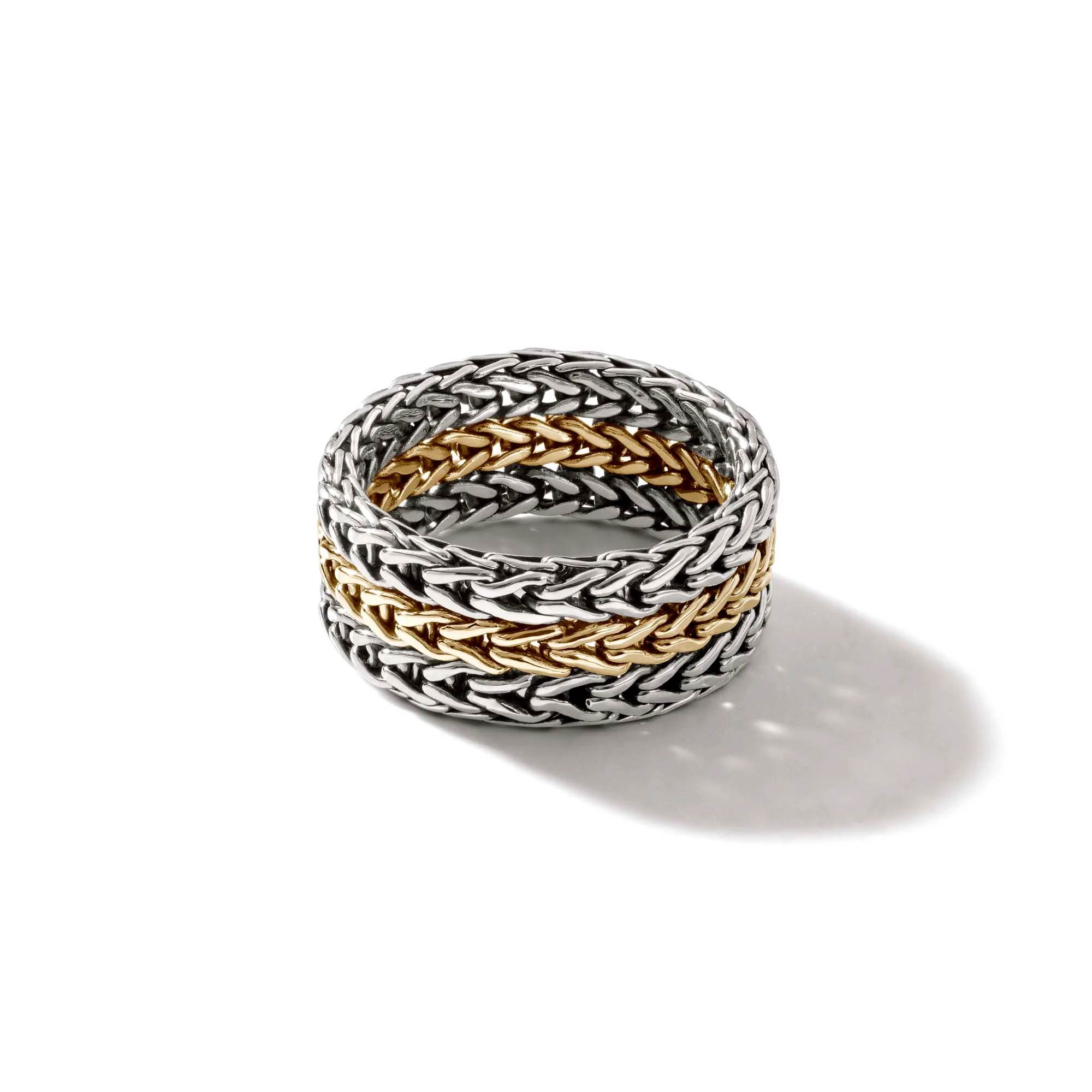 Icon Link Chain Ring, Silver, Gold, Wide|RZ900949 - Image 5