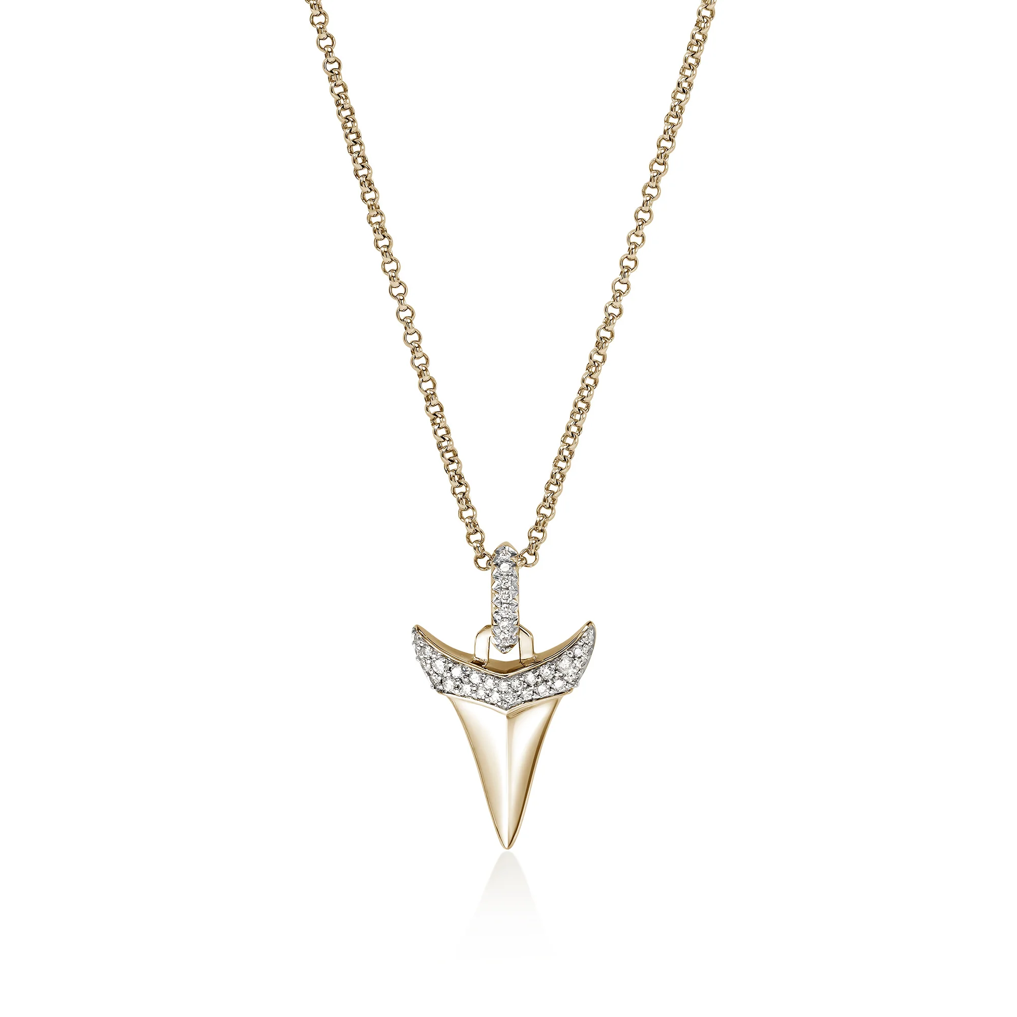 Shark Tooth Talisman Necklace, Gold, Diamonds|NGGX9012242DI