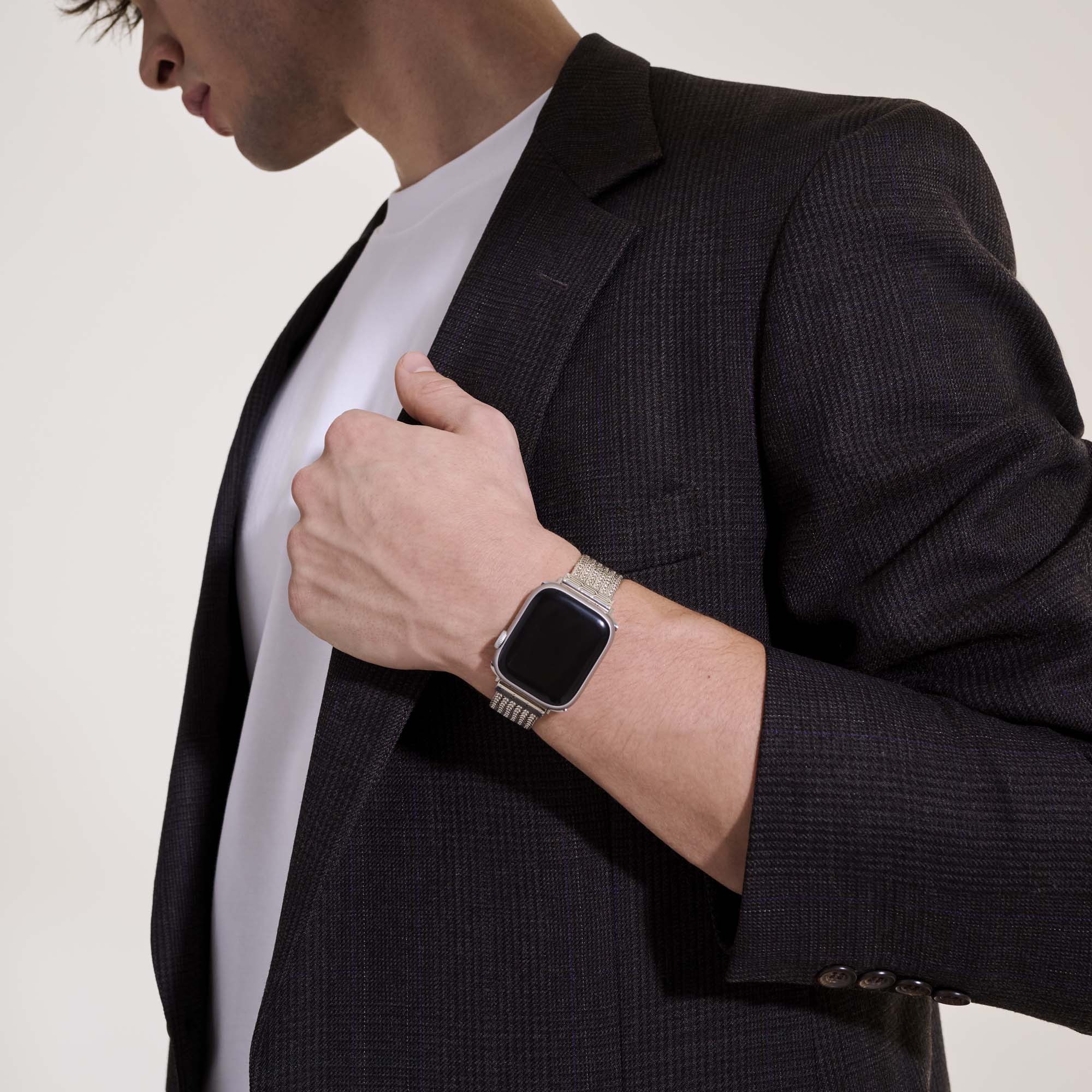 Smart Watch Strap, Sterling Silver, 18MM|WB98652 - Image 6