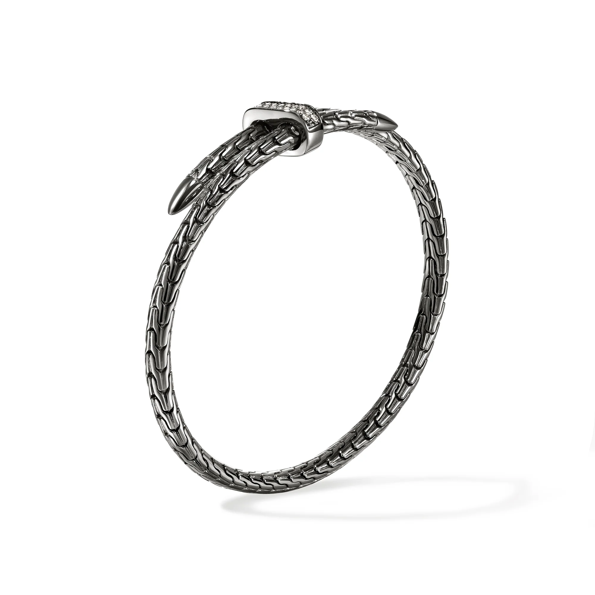 Spear Flex Cuff, Dark Silver, Diamonds, 4MM|CBP987872BRDDI - Image 3