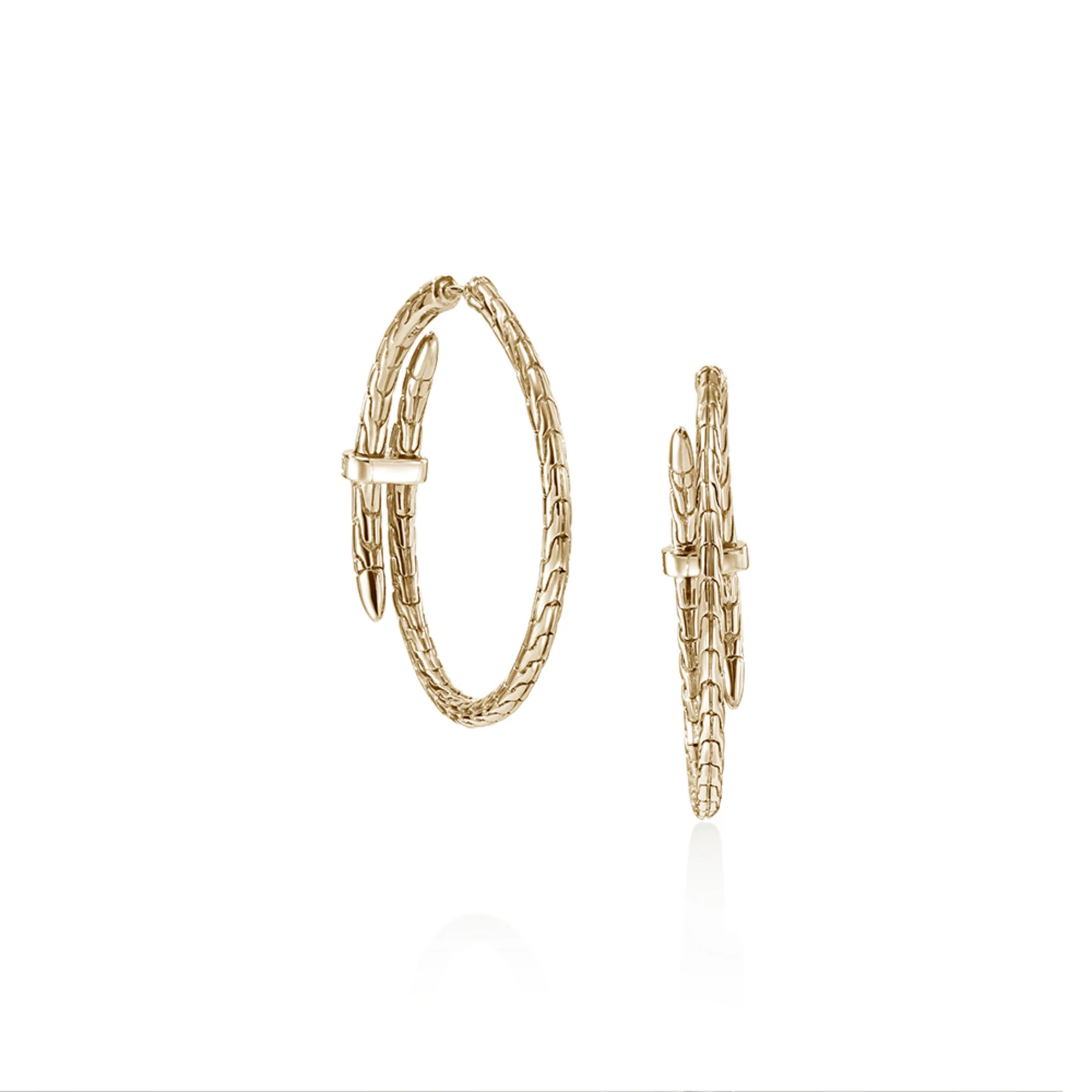 Spear Hoop Earring, Gold, Diamonds, 40MM|EGGX9012472DI - Image 4