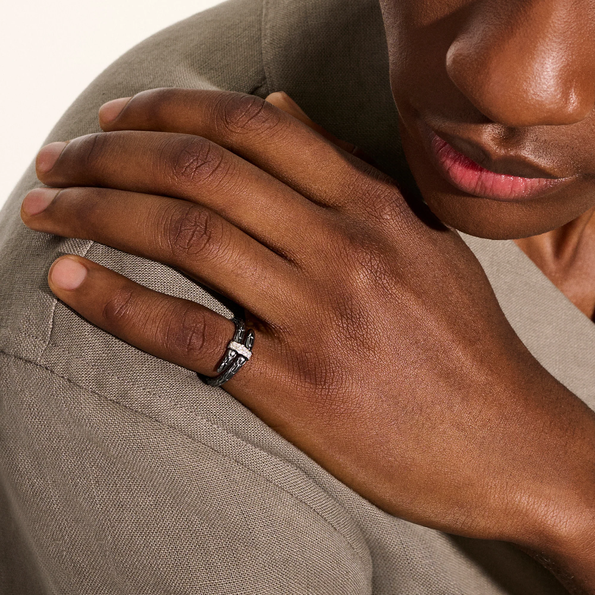 Spear Ring, Dark Silver, Diamonds|RBP986802BRDDI - Image 7