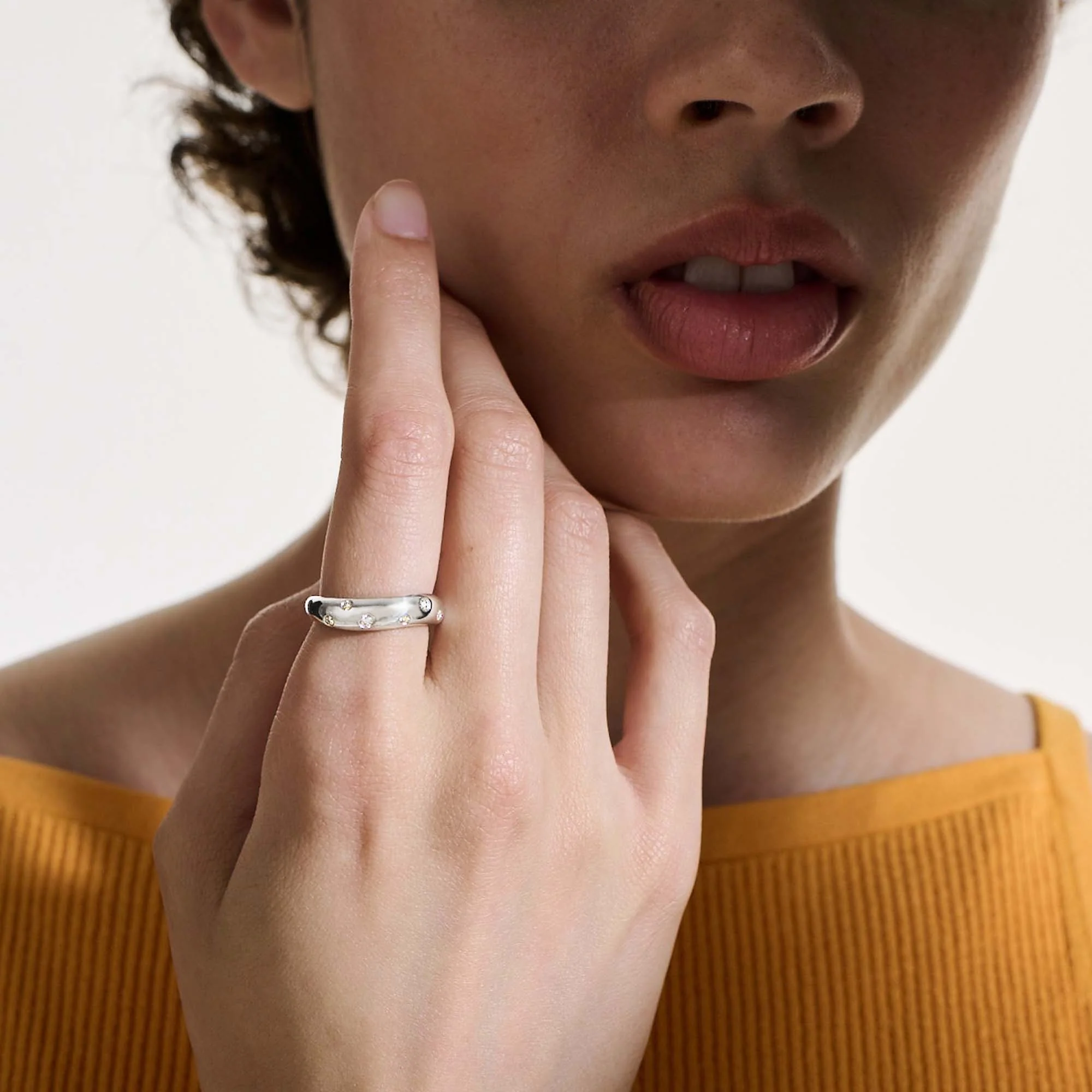 Surf Ring, Sterling Silver, Diamonds|RBP9011192DI - Image 6