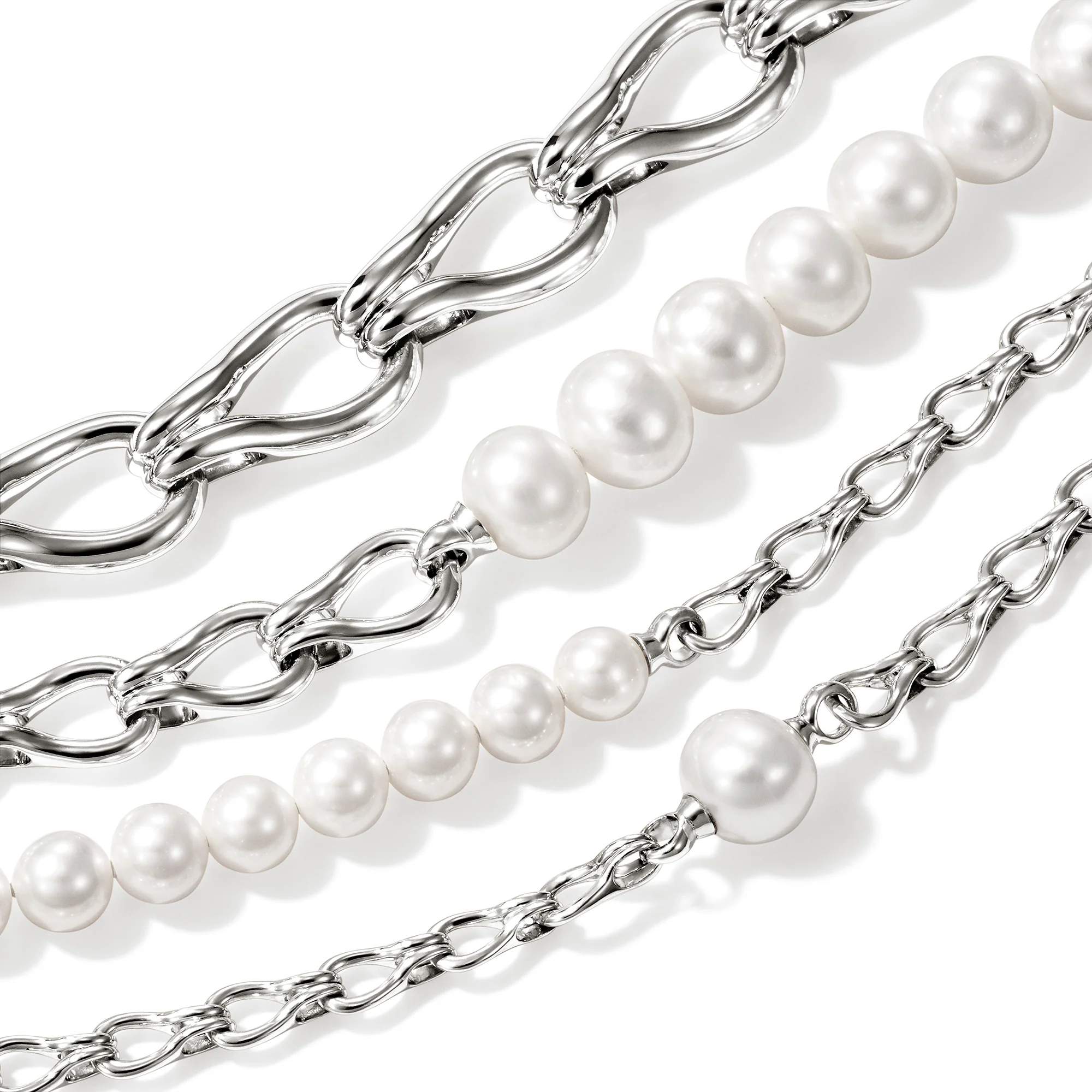 Surf Multi-Layer Necklace, Sterling Silver, Pearls|NB895101 - Image 2