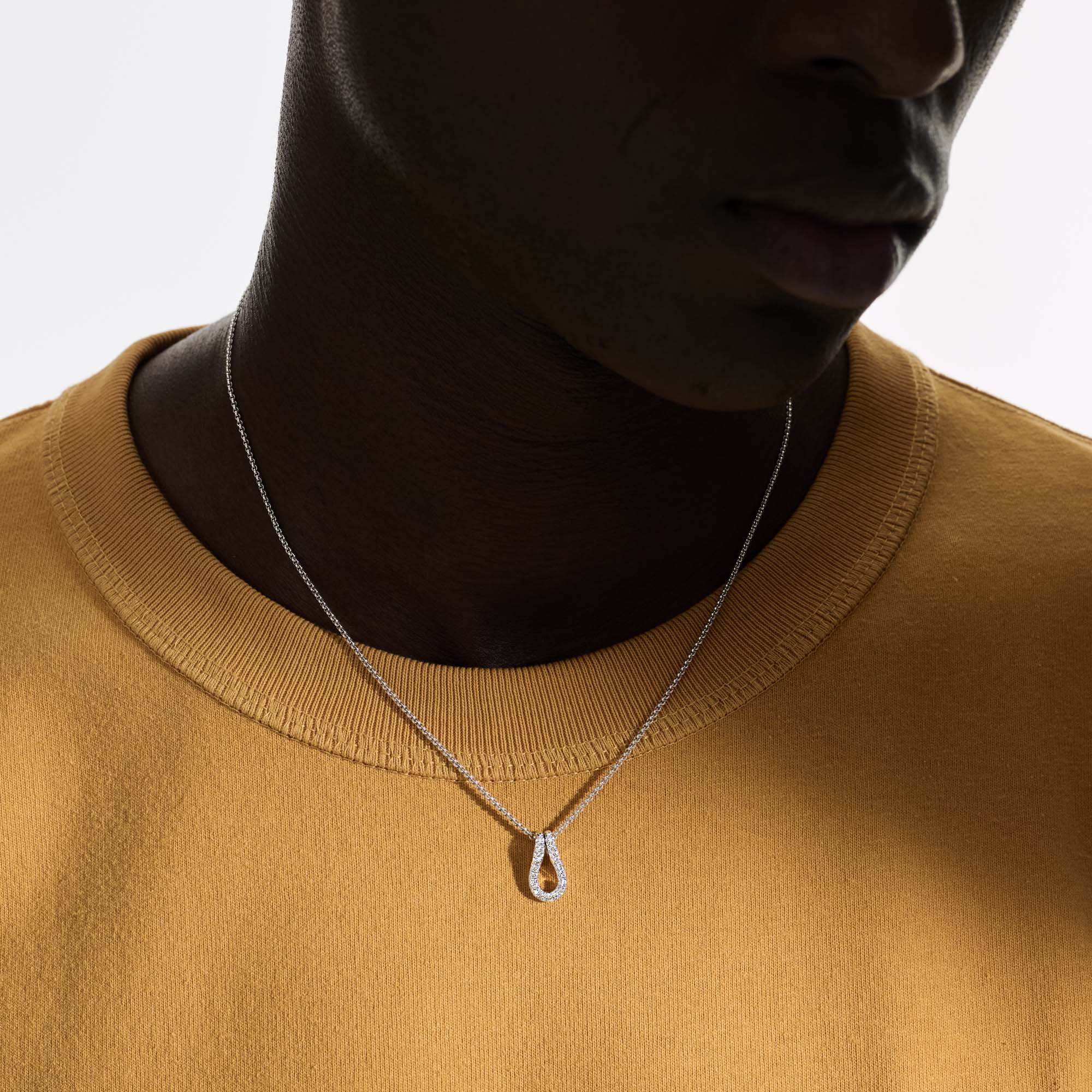 Surf Pendant Necklace, Silver, Diamonds|NBP9010742DI - Image 7